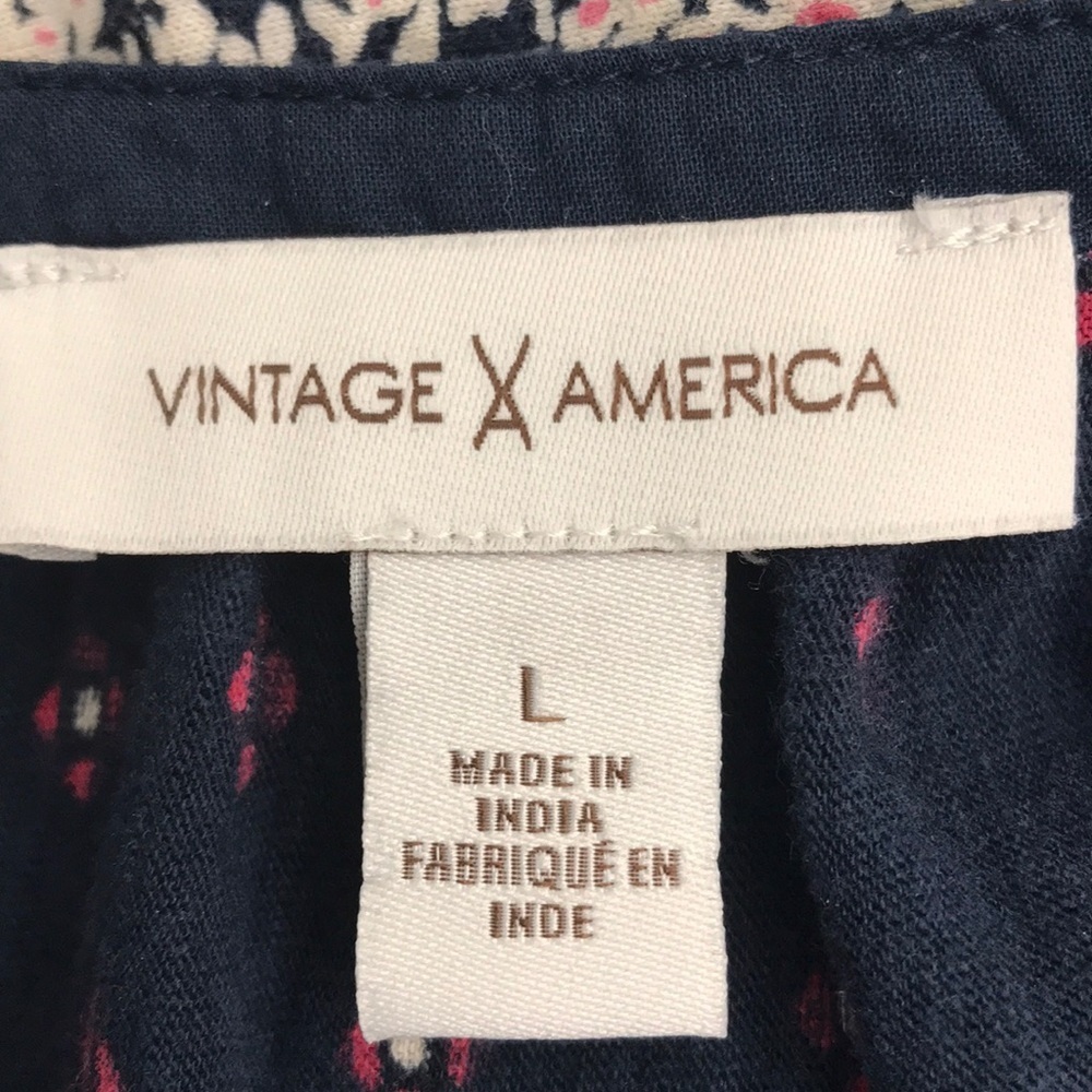 Vintage America Peasant Style Print Top - Picture 4 of 8